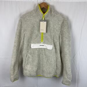 Icebreaker RealFleece Merino Wool High Pile 1/2 Zip Pullover Jacket Ecru M